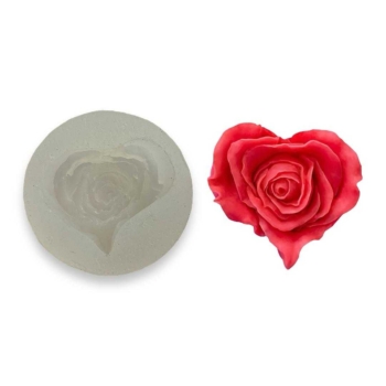 Rose Petal Heart Shape Silicone Mold 3D Size 6 x 6 x 3.5 Centimeter